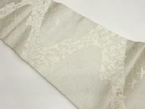 佐賀つづれ織松・波・鶴模様織出し袋帯